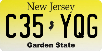 NJ license plate C35YQG
