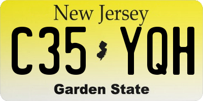 NJ license plate C35YQH