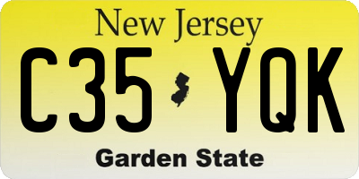 NJ license plate C35YQK
