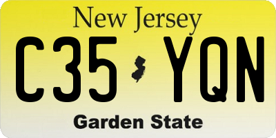 NJ license plate C35YQN