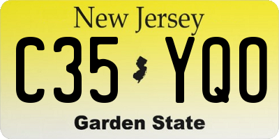 NJ license plate C35YQO