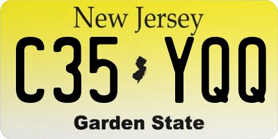 NJ license plate C35YQQ