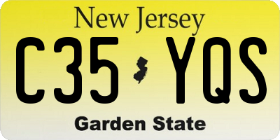 NJ license plate C35YQS