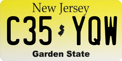 NJ license plate C35YQW