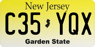 NJ license plate C35YQX