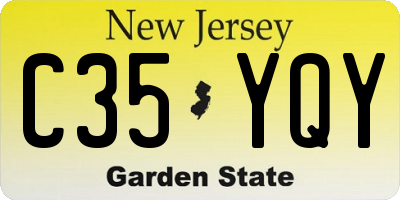NJ license plate C35YQY