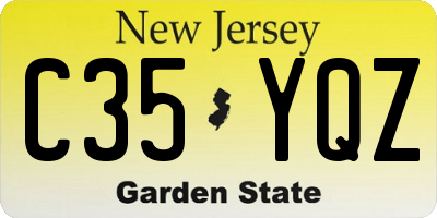 NJ license plate C35YQZ