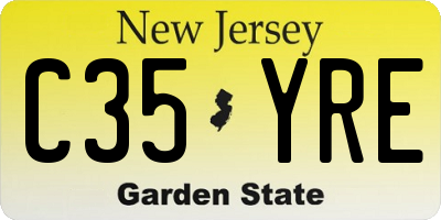 NJ license plate C35YRE