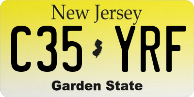 NJ license plate C35YRF
