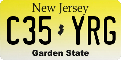 NJ license plate C35YRG