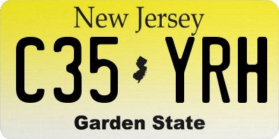 NJ license plate C35YRH