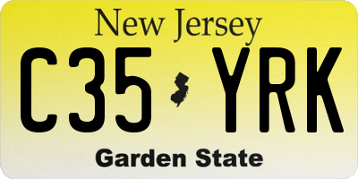 NJ license plate C35YRK