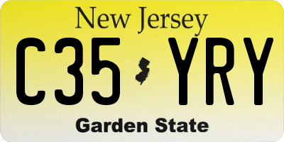 NJ license plate C35YRY
