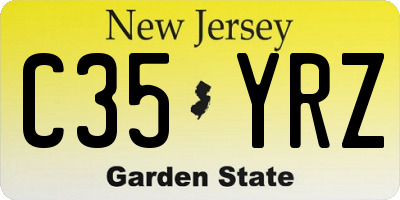 NJ license plate C35YRZ