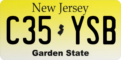 NJ license plate C35YSB