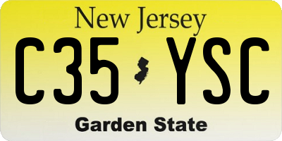 NJ license plate C35YSC
