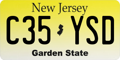 NJ license plate C35YSD