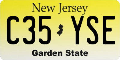 NJ license plate C35YSE