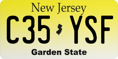 NJ license plate C35YSF