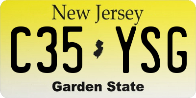 NJ license plate C35YSG