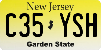 NJ license plate C35YSH