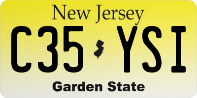 NJ license plate C35YSI