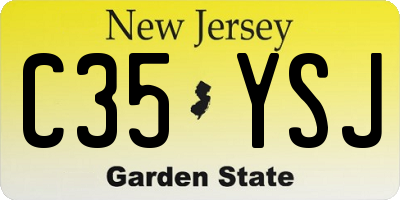 NJ license plate C35YSJ