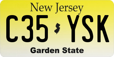 NJ license plate C35YSK