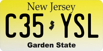 NJ license plate C35YSL