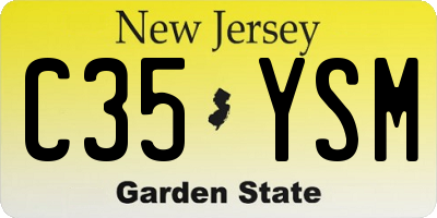 NJ license plate C35YSM