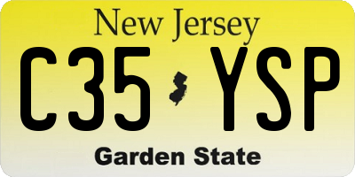 NJ license plate C35YSP