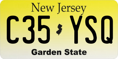 NJ license plate C35YSQ
