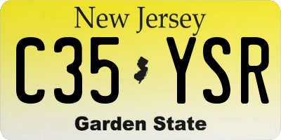 NJ license plate C35YSR