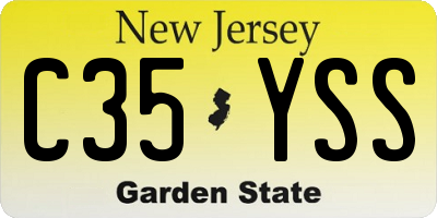 NJ license plate C35YSS