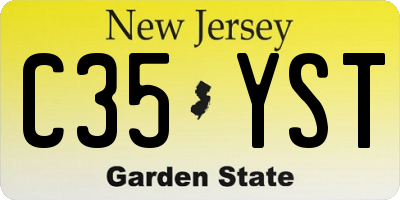 NJ license plate C35YST