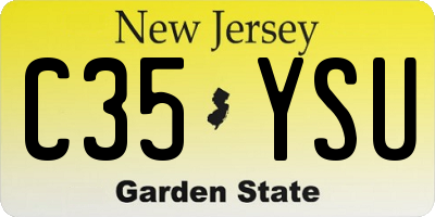 NJ license plate C35YSU