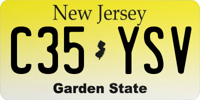 NJ license plate C35YSV