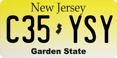 NJ license plate C35YSY