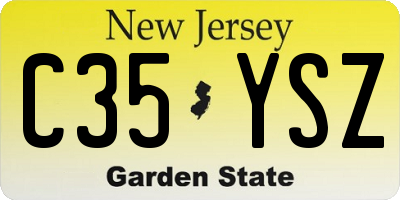 NJ license plate C35YSZ