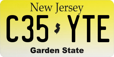 NJ license plate C35YTE