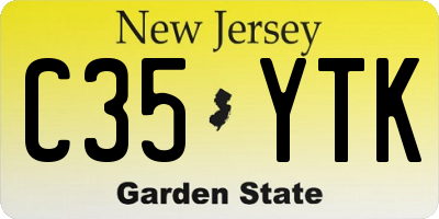 NJ license plate C35YTK