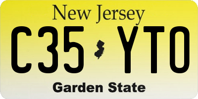 NJ license plate C35YTO