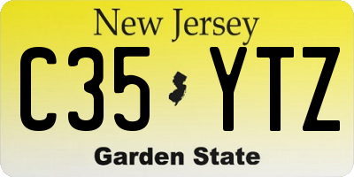 NJ license plate C35YTZ