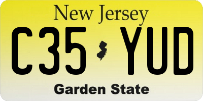 NJ license plate C35YUD