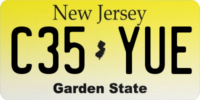 NJ license plate C35YUE