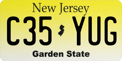 NJ license plate C35YUG