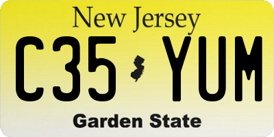 NJ license plate C35YUM