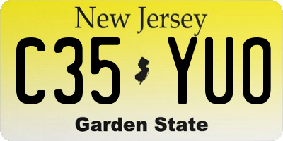 NJ license plate C35YUO