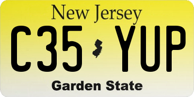 NJ license plate C35YUP
