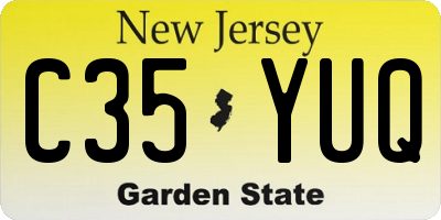 NJ license plate C35YUQ